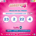 JACKPOT 4 : Tirage de 22h du 12 Novembre 2025