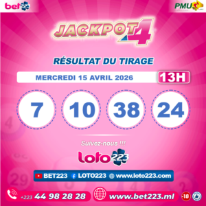 JACKPOT 4 : Tirage de 13h du 14 Avril 2026