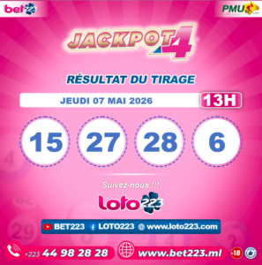 JACKPOT 4 : Tirage de 13h du 07 Mai 2026
