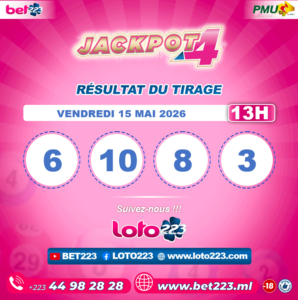 JACKPOT 4 : Tirage de 13h du 15 Mai 2026