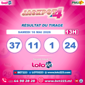 JACKPOT 4 : Tirage de 13h du 16 Mai 2026