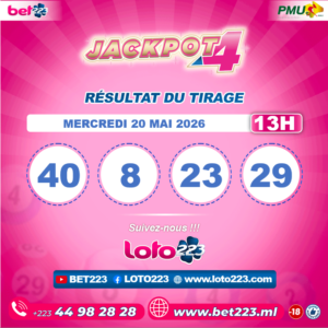 JACKPOT 4 : Tirage de 13h du 20 Mai 2026