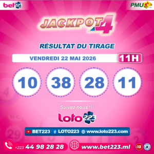 JACKPOT 4 : Tirage de 11h du 22 Mai 2026