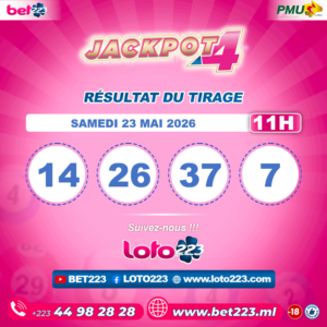 JACKPOT 4 : Tirage de 11h du 23 Mai 2026