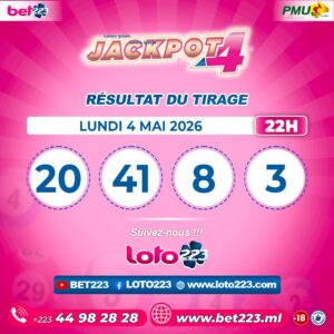 JACKPOT 4 : Tirage de 22h du 04 Mai 2026