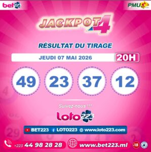 JACKPOT 4 : Tirage de 20h du 07 Mai 2026