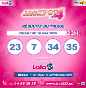 JACKPOT 4 : Tirage de 22h du 10 Mai 2026