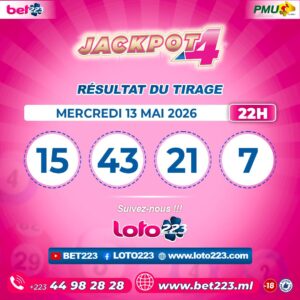 JACKPOT 4 : Tirage de 22h du 13 Mai 2026