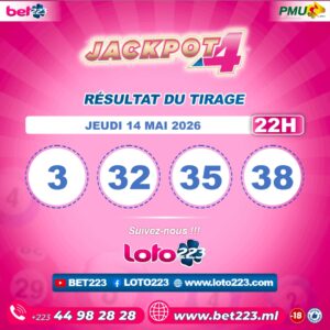 JACKPOT 4 : Tirage de 22h du 14 Mai 2026