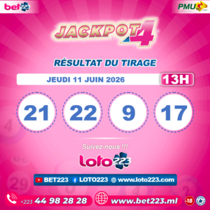 JACKPOT 4 : Tirage de 13h du 11 Juin 2026