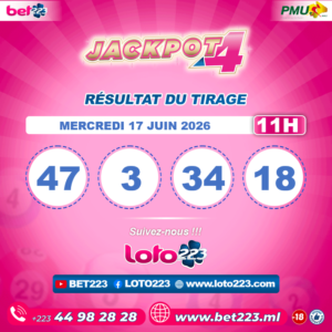 JACKPOT 4 : Tirage de 11h du 17 Juin 2026
